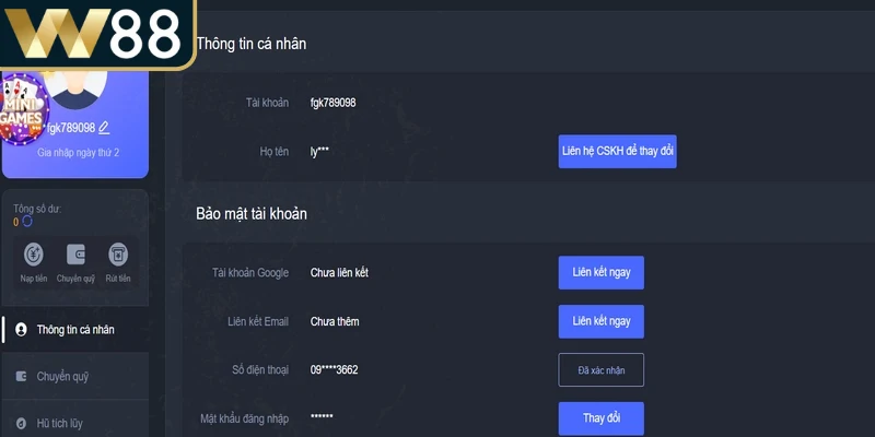 Hướng dẫn các bước cách xóa tài khoản W88 