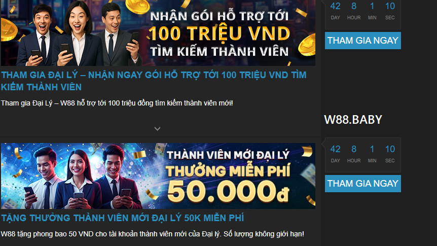 Gói hỗ trợ đại lý W88