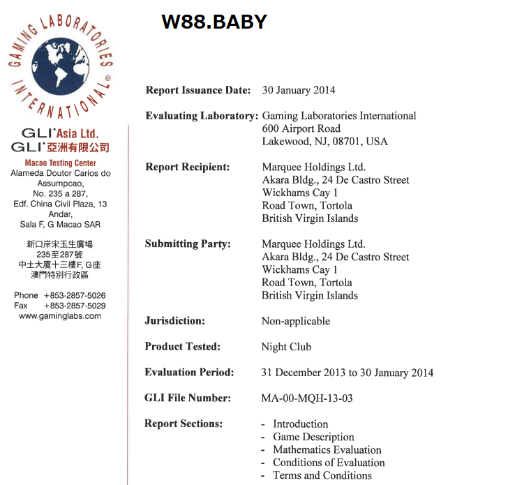 Giấy phép tại nhà cái W88