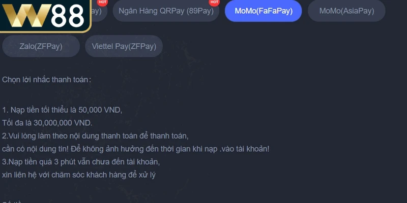 Nạp tiền W88 ví điện tử trở thành giải pháp phổ biến nhờ tốc độ xử lý linh hoạt