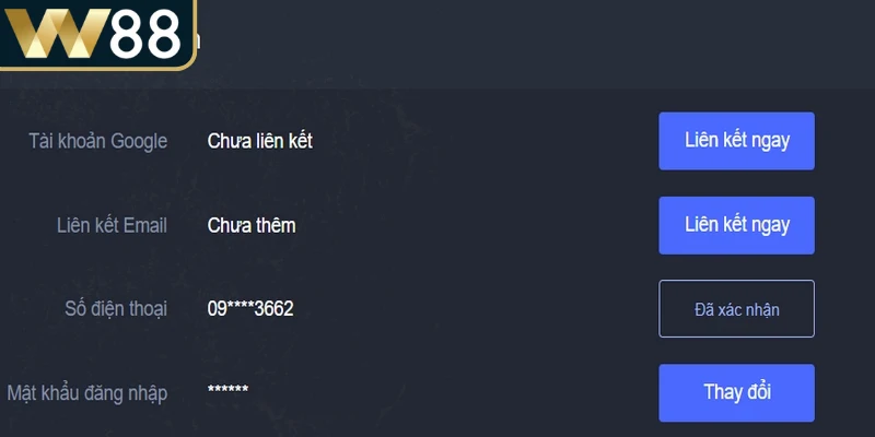 Lưu ý quan trọng khi muốn xác minh tài khoản W88